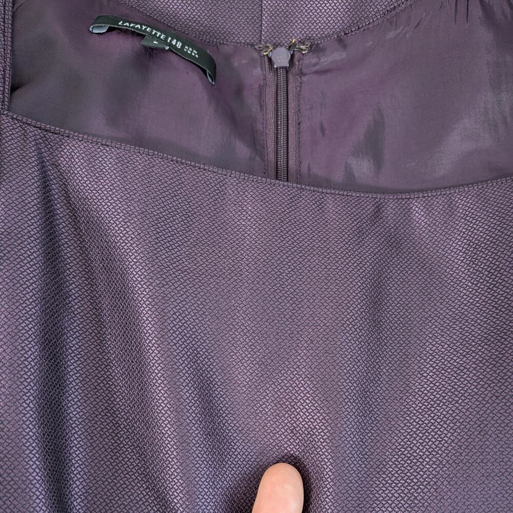 Lafayette Suit 8 Purple Blazer Jacket Midi Dress Wool Silk Work Career Classic - Picture 14 of 15